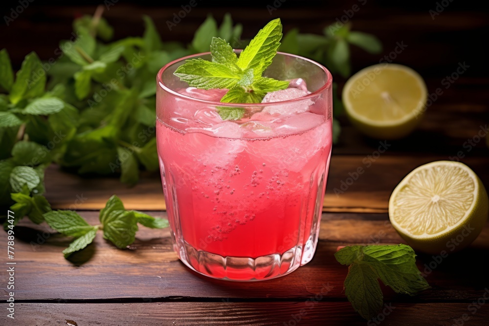 Refreshing Rose Limeade with mint and ice cubes - the perfect summer thirst-quencher Refreshing Rose Limeade with mint and ice cubes - the perfect summer thirst-quencher