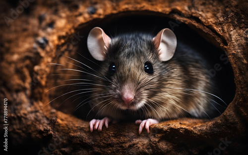 Macro centered photo of a mouse muzzle. © julien.habis