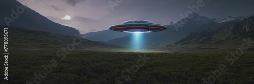 World UFO Day. Ufologist's Day. Unidentified flying object. UFOs on earth photo