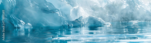 Optic white glacier reflecting the importance of water conservation, polar light photo