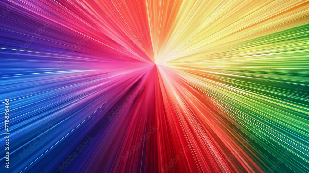 Obraz premium Vibrant Rainbow Radial Burst Background with Vivid Colors