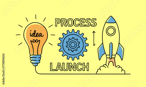 vector flat style infographic for starting a business, startup, progress, planning, research, analysis, teamwork. marketing, innovation, presentation, solution, vision, brainstorm concept.