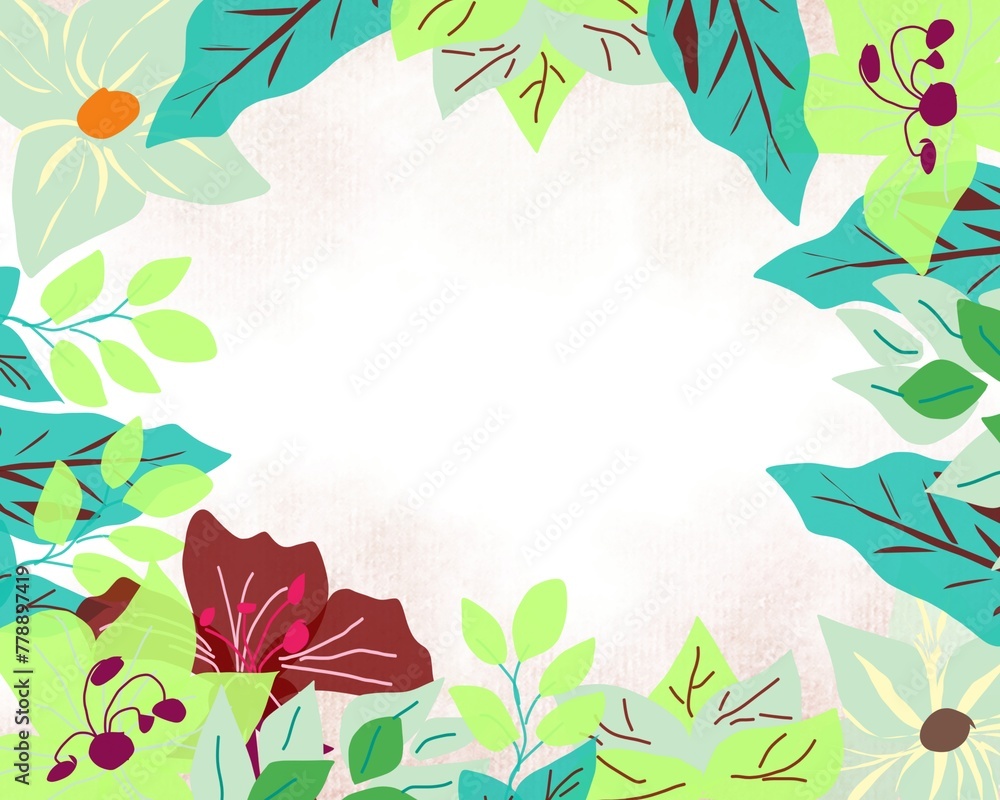 background with flowers illustration background with a floral theme with a combination of various colors and various images of leaves and flowers background with flowers illustration background with a floral theme with a combination of various colors and various images of leaves and flowers