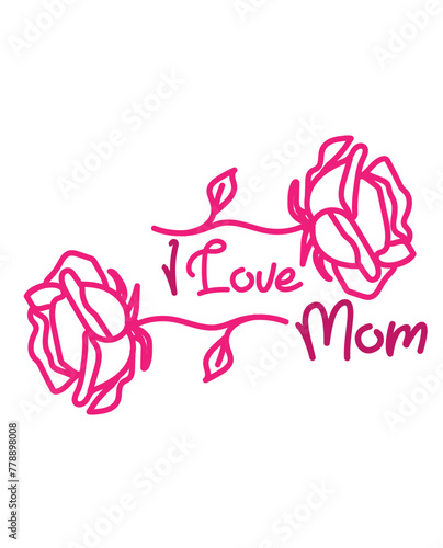 I love mom pattern, mothers day pattern texture vector illustration