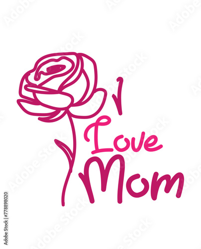 I love mom pattern, mothers day pattern texture vector illustration