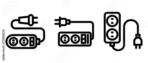 extension cord icon or logo isolated sign symbol vector illustration - high quality black style vector icons