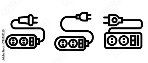 extension cord icon or logo isolated sign symbol vector illustration - high quality black style vector icons