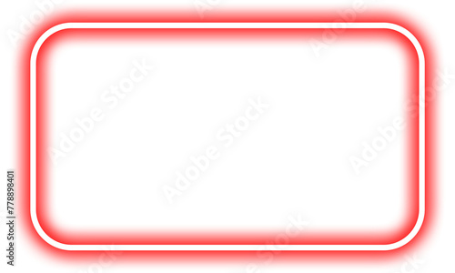 Red rectangle frame with neon effect