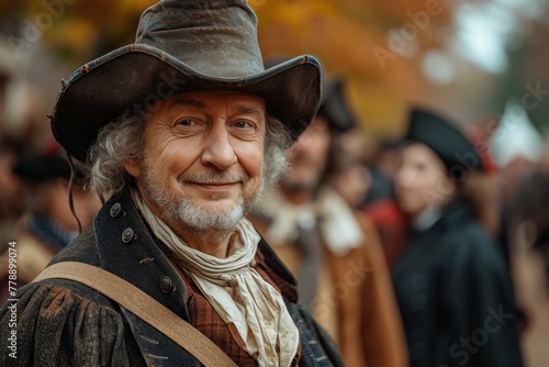 Man in hat and brown jacket