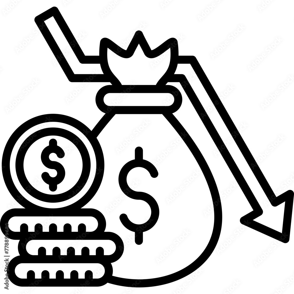 Money Loss Icon Money Loss Icon
