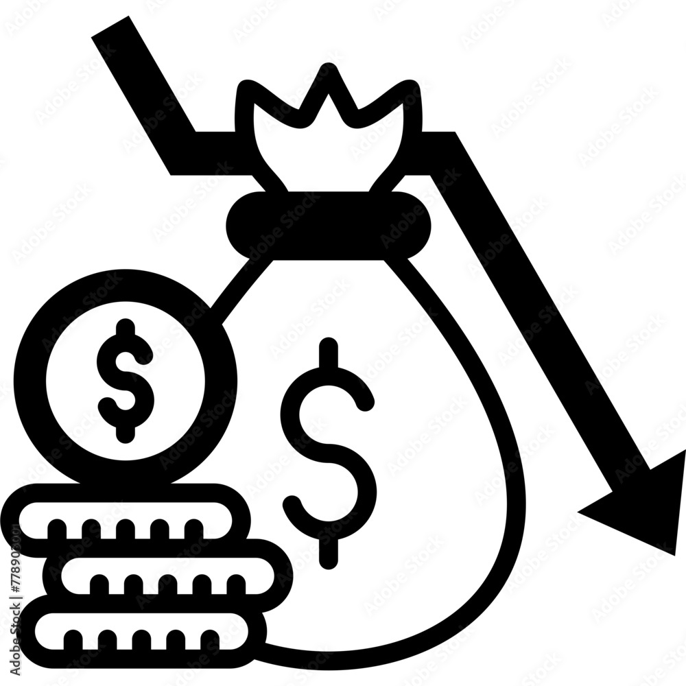 Money Loss Icon Money Loss Icon