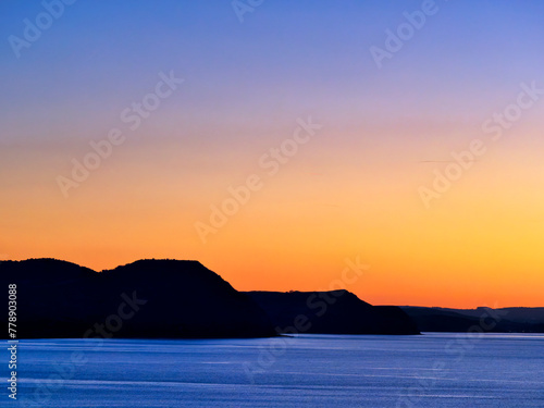 The jurassic coastline with Lyme Bay captured on January mornings from Lyme Regis in Dorset photo