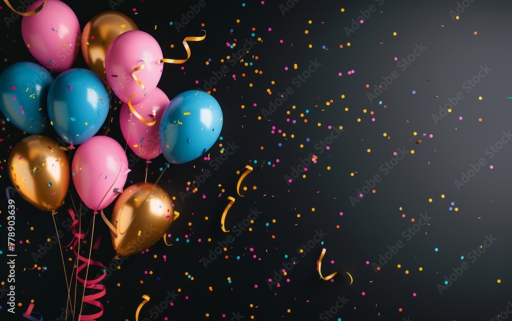 birthday background of balloons and ribbons birthday background of balloons and ribbons