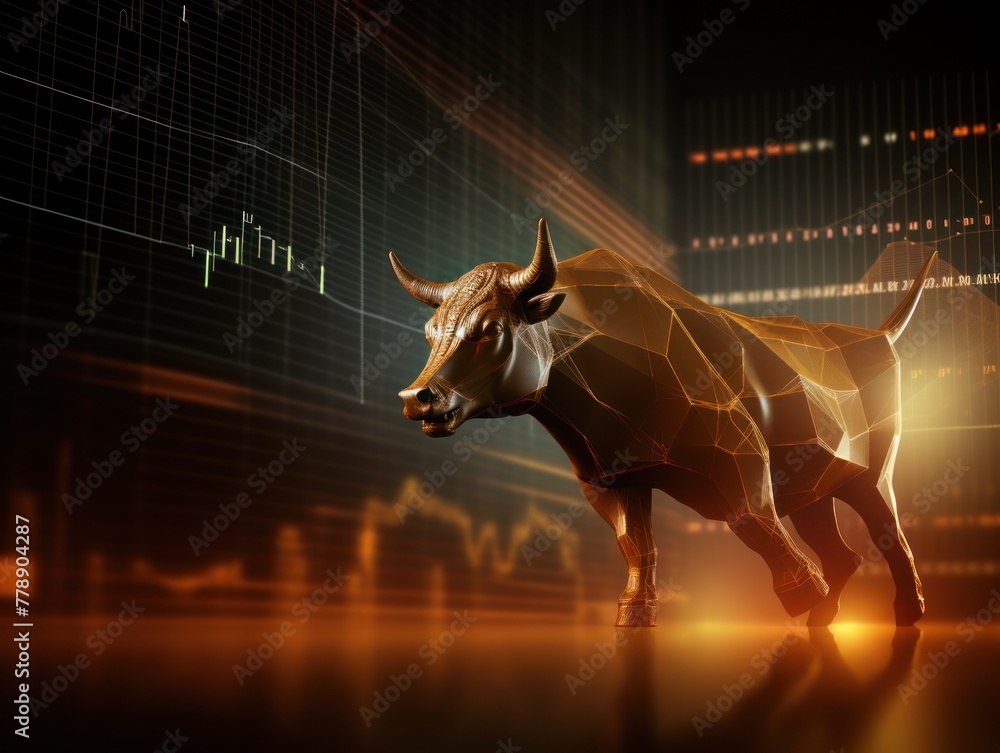 Brown stock market charts going up bull bullish concept, finance financial bank crypto investment growth background pattern with copy space for design 