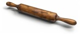 Isolated wooden rolling pin with clipping path on white background