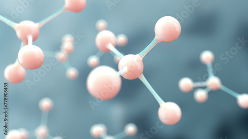 Science background with molecule or atom, Abstract structure for science background. 3d render illustration