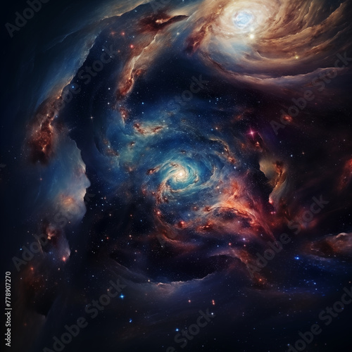 Space background with stars and galaxy