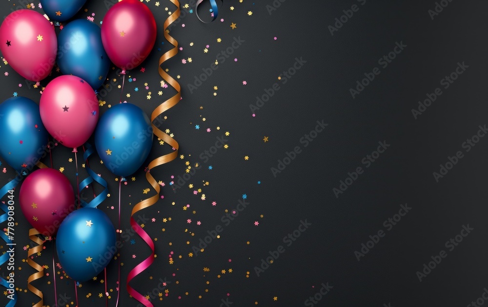 birthday background of balloons and ribbons birthday background of balloons and ribbons
