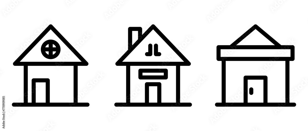 Obraz premium house icon or logo isolated sign symbol vector illustration - high quality black style vector icons