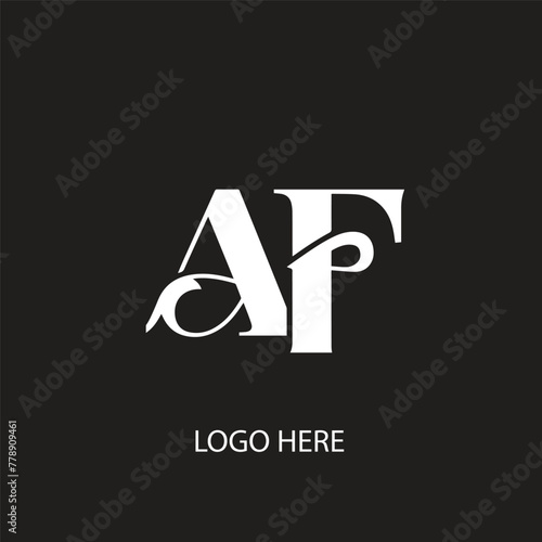 AF initial letter logo design