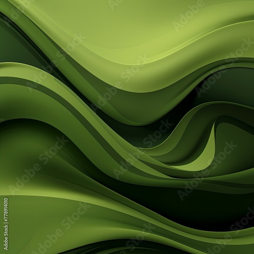 Olive fuzz abstract background, in the style of abstraction creation, stimwave, precisionist lines with copy space wave wavy curve fluid design 