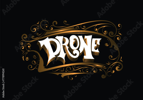 DRONE lettering custom template design