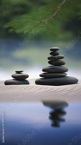 zen stones in water