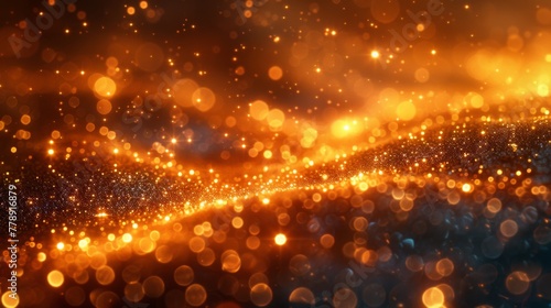 A bright orange and black background with many small bokeh. The circles are of different sizes and are scattered throughout the image. The scene is energetic and lively