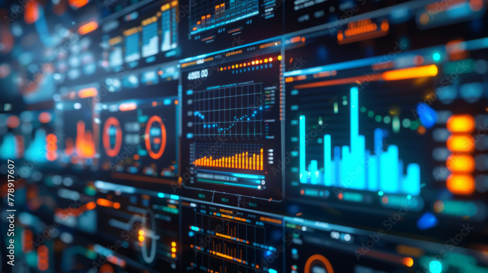 Fototapeta premium Business Analytics, AI platform displaying advanced data analytics.