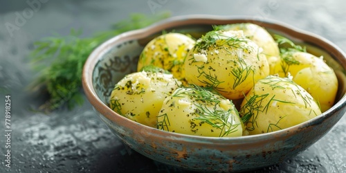 boiled potatoes with herbs Generative AI