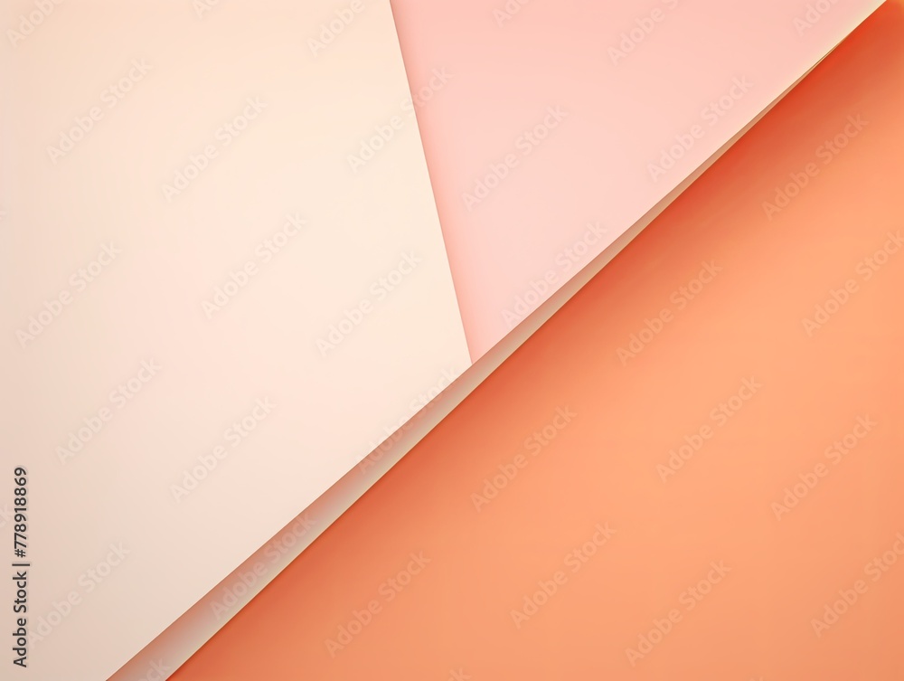 Peach abstract color paper geometry composition background with blank copy space for design geometric pattern 