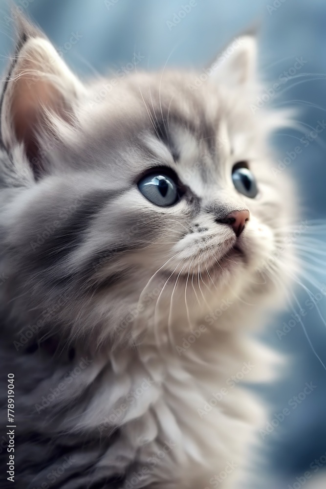fluffy cute cat Generative AI