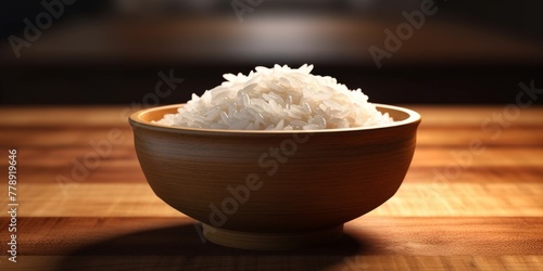 boiled white rice with herbs Generative AI