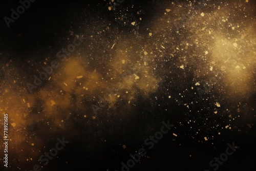 Gold black glowing grainy gradient background texture with blank copy space for text photo or product presentation 