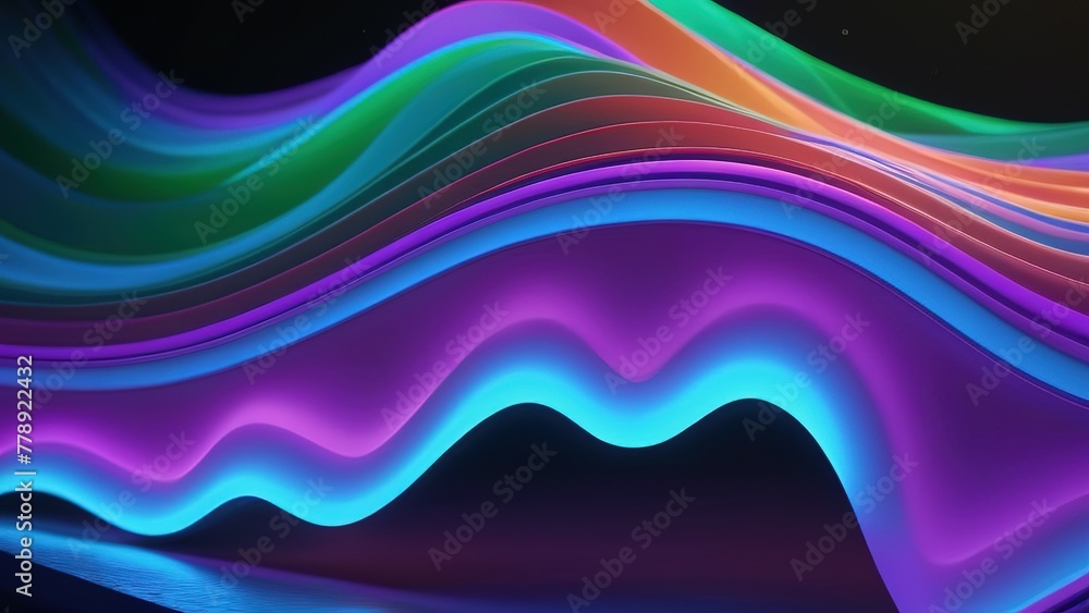 Big Neon Wave. colorful neon line wave glowing in dark, modern simple wallpaper, liquid shapes abstract background. Abstract background with color gradient light waves Backgrounds Big Neon Wave. colorful neon line wave glowing in dark, modern simple wallpaper, liquid shapes abstract background. Abstract background with color gradient light waves Backgrounds
