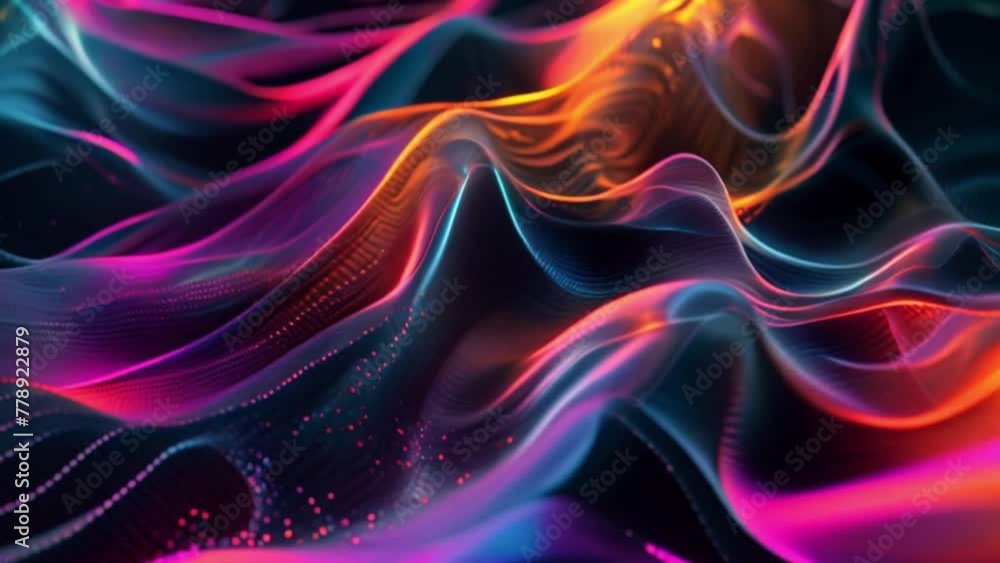 Computer Generated Colorful Wave On Dark Background Computer Generated Colorful Wave On Dark Background