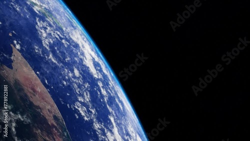 Earth in space. Universe and planet. 3D-Rendering. Animation	
