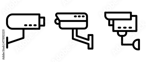 security camera icon or logo isolated sign symbol vector illustration - high quality black style vector icons