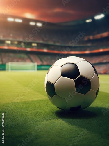 Football Field Background. Illustration for Poster, Social Media, Web. Generative AI © Firly
