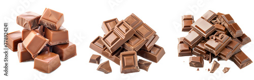 Cubes of milk chocolate bar