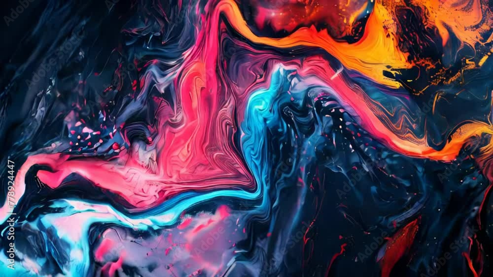 Abstract background of acrylic paint in blue, red and yellow tones. Abstract background of acrylic paint in blue, red and yellow tones.