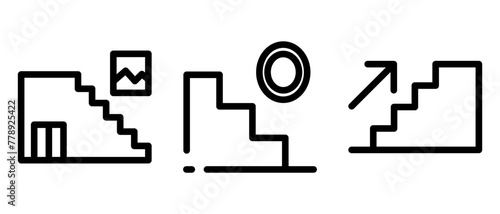 staircase icon or logo isolated sign symbol vector illustration - high quality black style vector icons