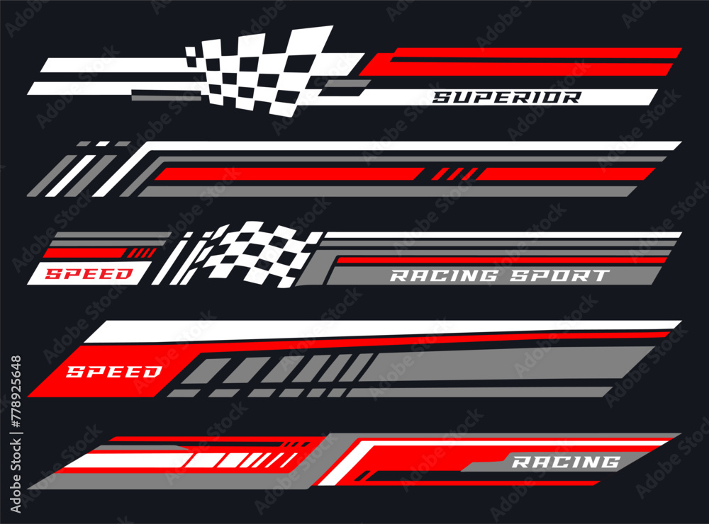 Naklejka premium Racing sport colorful set emblems