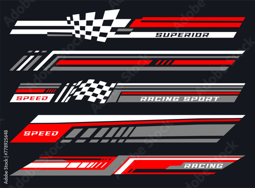Racing sport colorful set emblems