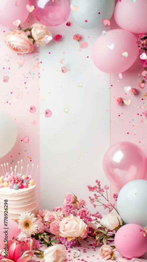 birthday background of balloons and ribbons birthday background of balloons and ribbons