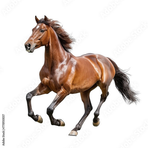 horse isolated on white background 3d rendered illustration png isolated on white background
