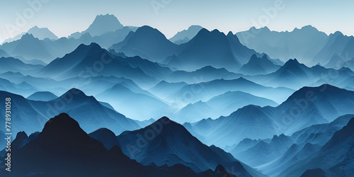 Mountains silhouettes. generative ai 
