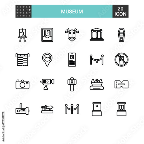simple set of museum vector icons, containing sword, arrow, shield, book and camera icons. with a perfect 32x32 pixel.
