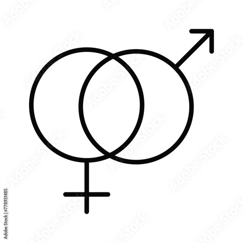 sexuality outline thin icon vector design good for website and mobile app. man gender icon