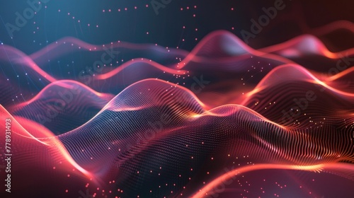 Compelling advertising campaign with abstract wavy background and luminous points.